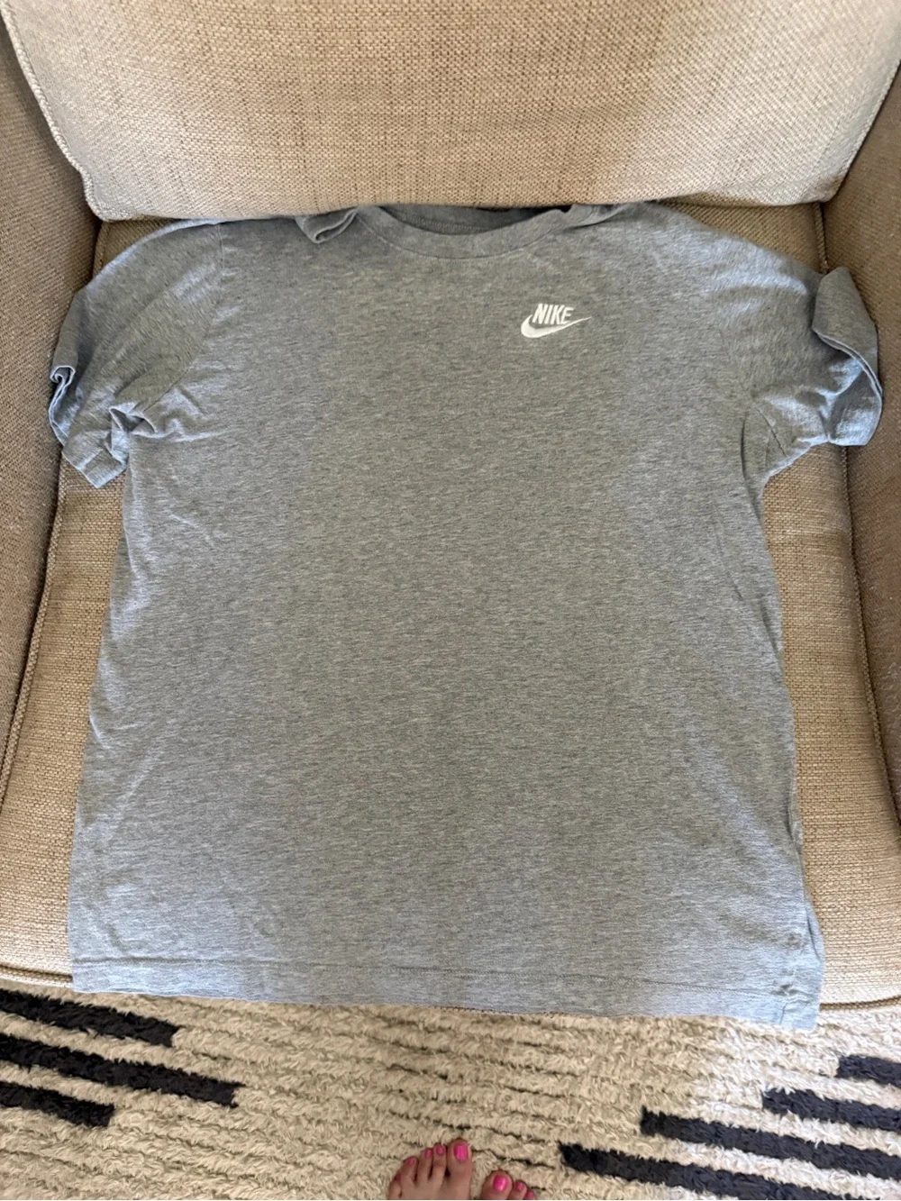 Nike Gray Crewneck Sweatshirt with White Embroidered Swoosh
